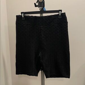 Forever 21 Black Textured Bike Shorts